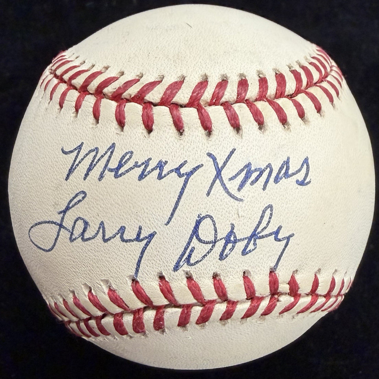 Larry Doby Merry Xmas Signed Baseball JSA