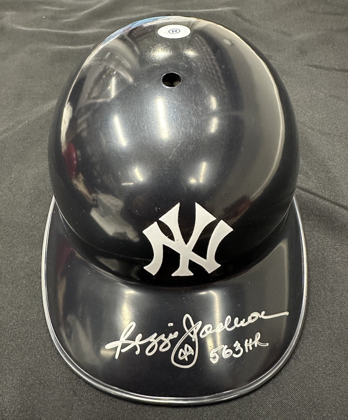 Reggie Jackson 563 HR Signed Authentic Yankees Batting Helmet JSA