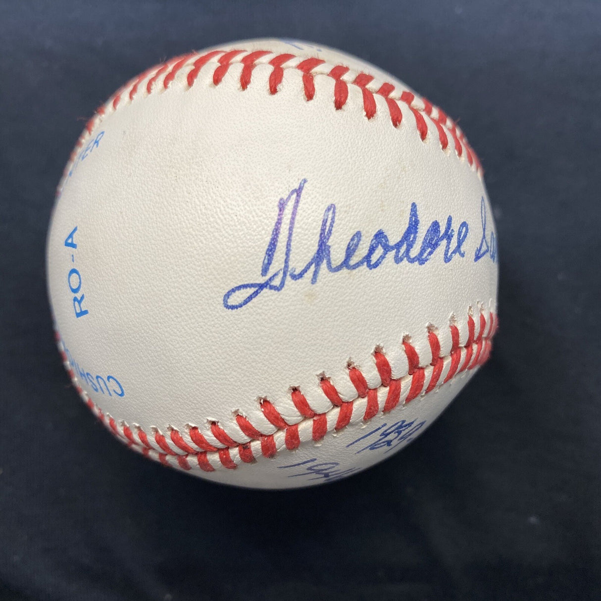 Theodore Samuel Williams Full Name HOF 1966 Signed Stat Baseball PSA LOA