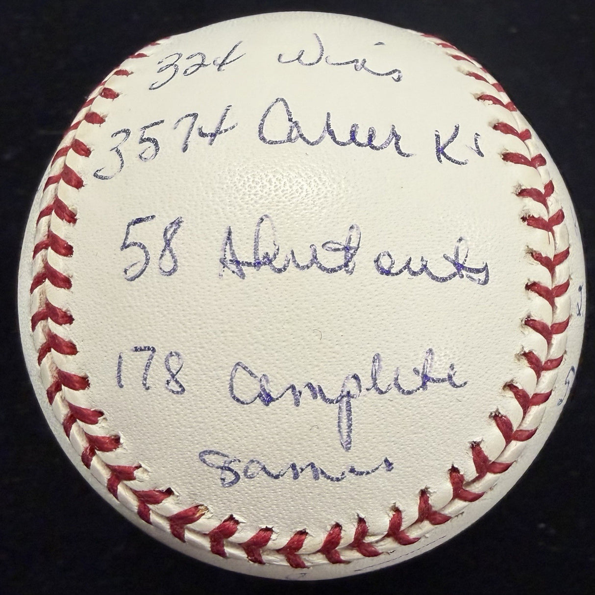 Don Sutton Signed Reggie Jackson Stat Baseball Complete Box Bag Cert