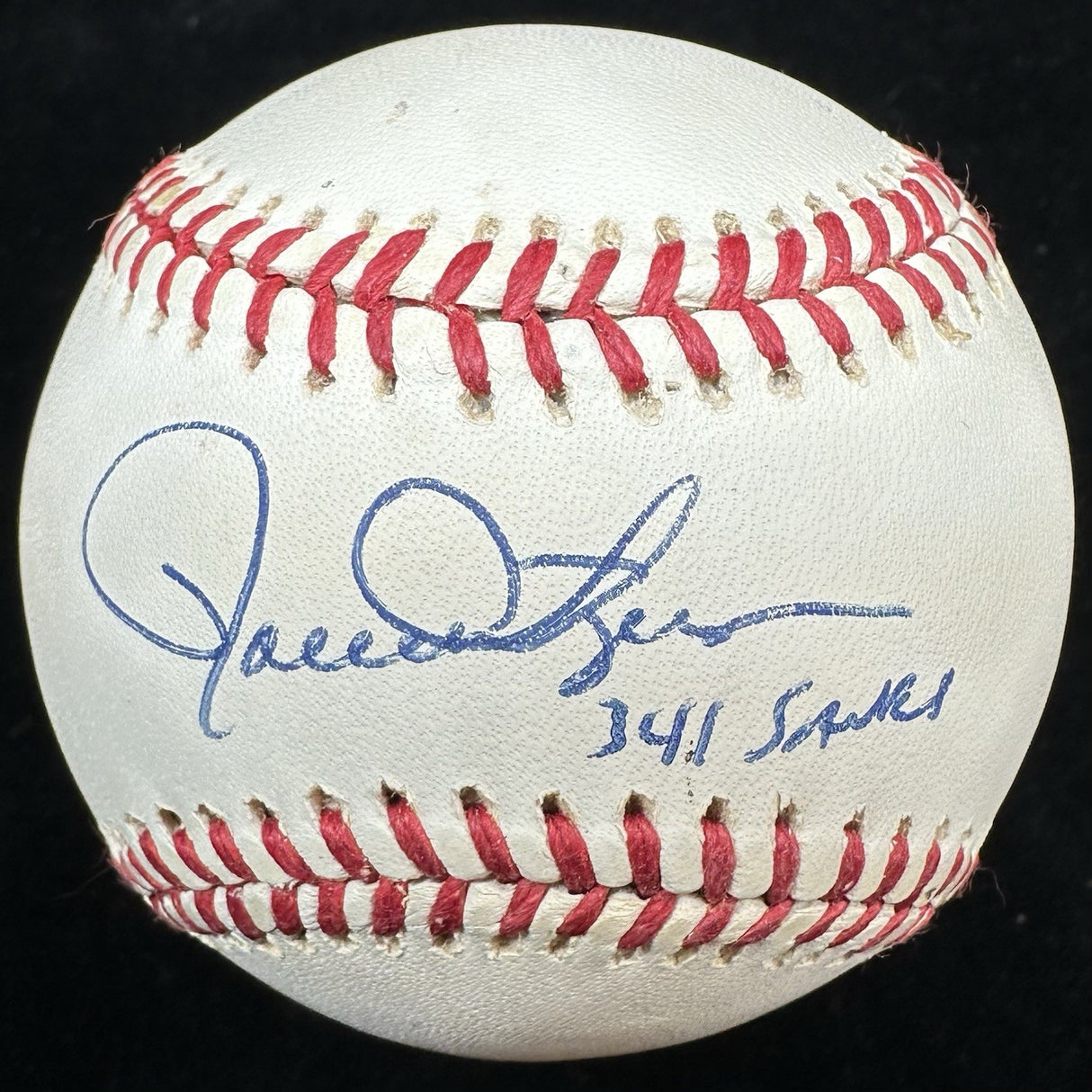 Rollie Fingers 341 Saves Signed Baseball JSA