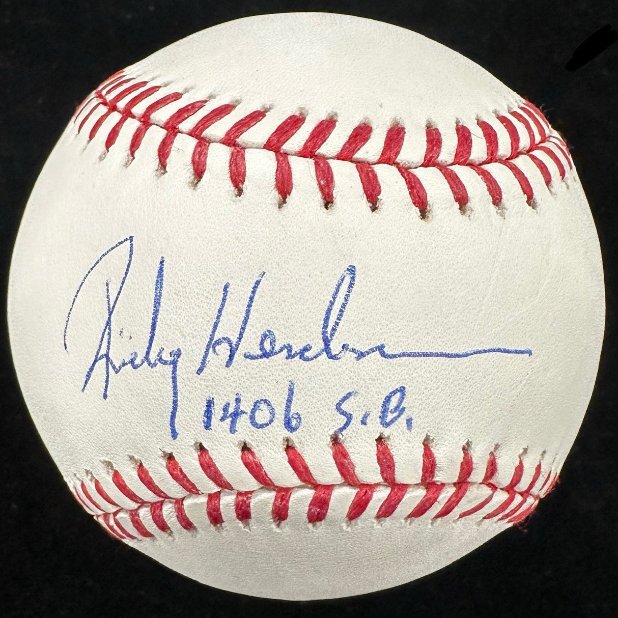 Rickey Henderson 1,406 SB Signed Baseball Steiner Sports Hologram