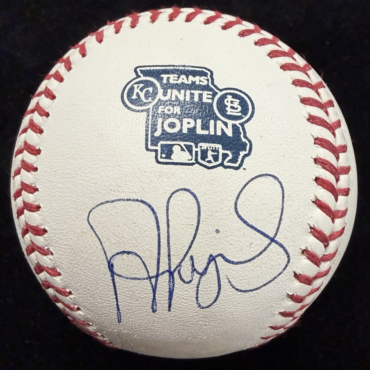 Albert Pujols Signed Teams Unite For Joplin Logo Baseball Beckett Witness READ