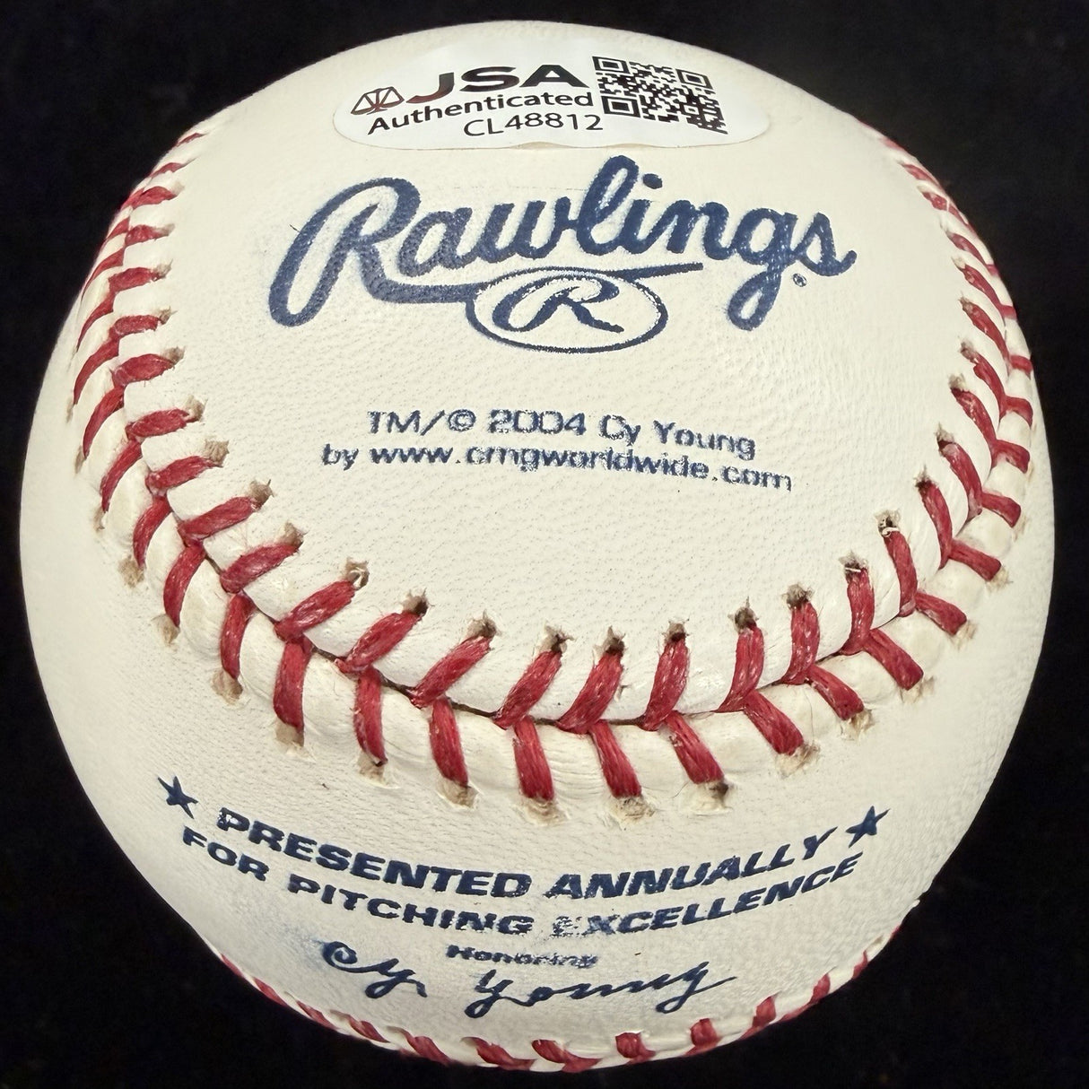 Rollie Fingers 81 CY Signed Cy Young Logo Baseball JSA