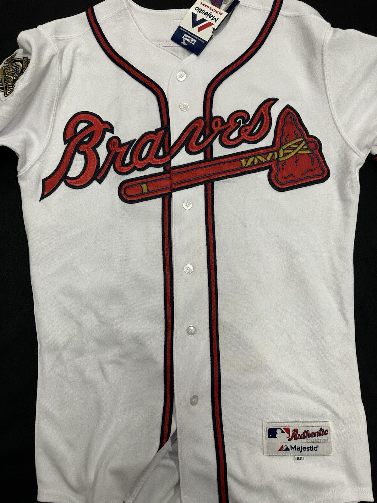 Chipper Jones Authentic Atlanta Braves Majestic Jersey Size 40