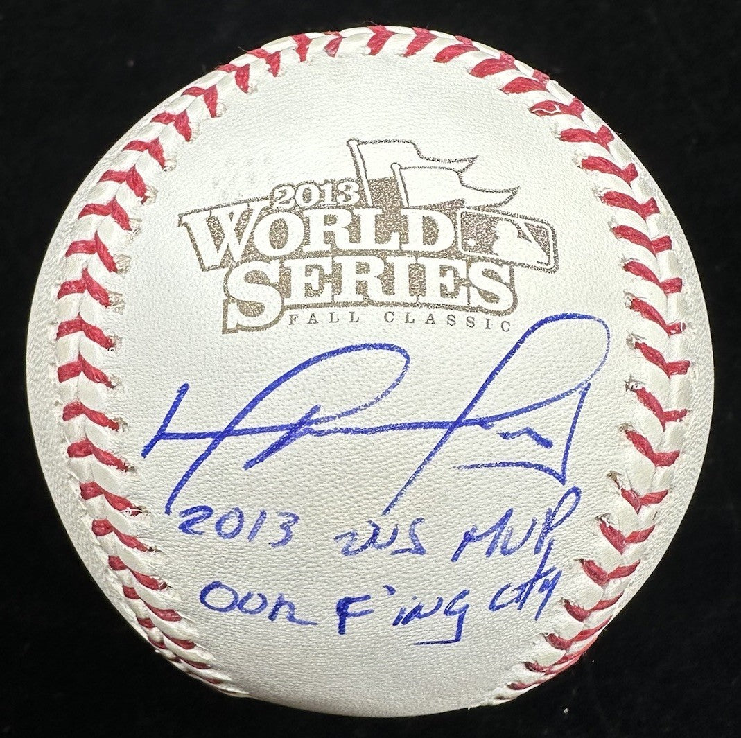 David Ortiz 2013 WS MVP Signed World Series Logo Baseball Beckett Witness Holo