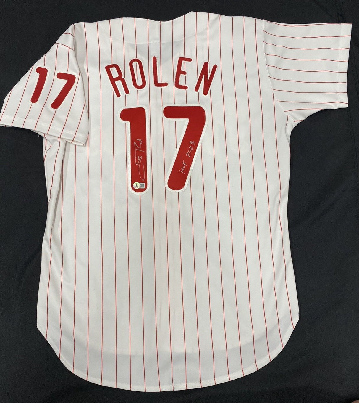 Scott Rolen HOF 23 Signed Philadelphia Phillies Authentic Jersey Beckett Witness