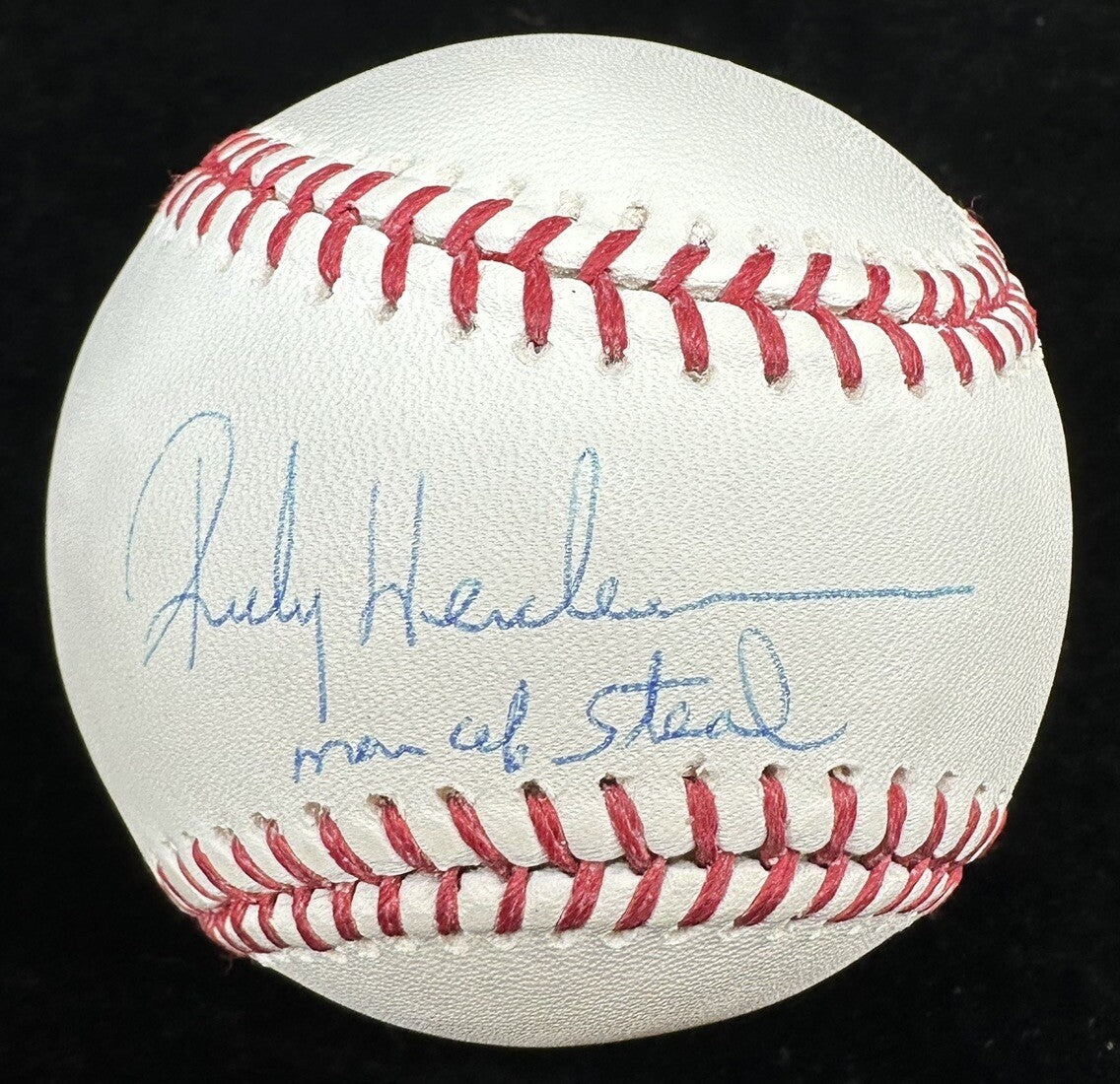 Rickey Henderson Man Of Steal Signed Baseball Steiner Sports Hologram