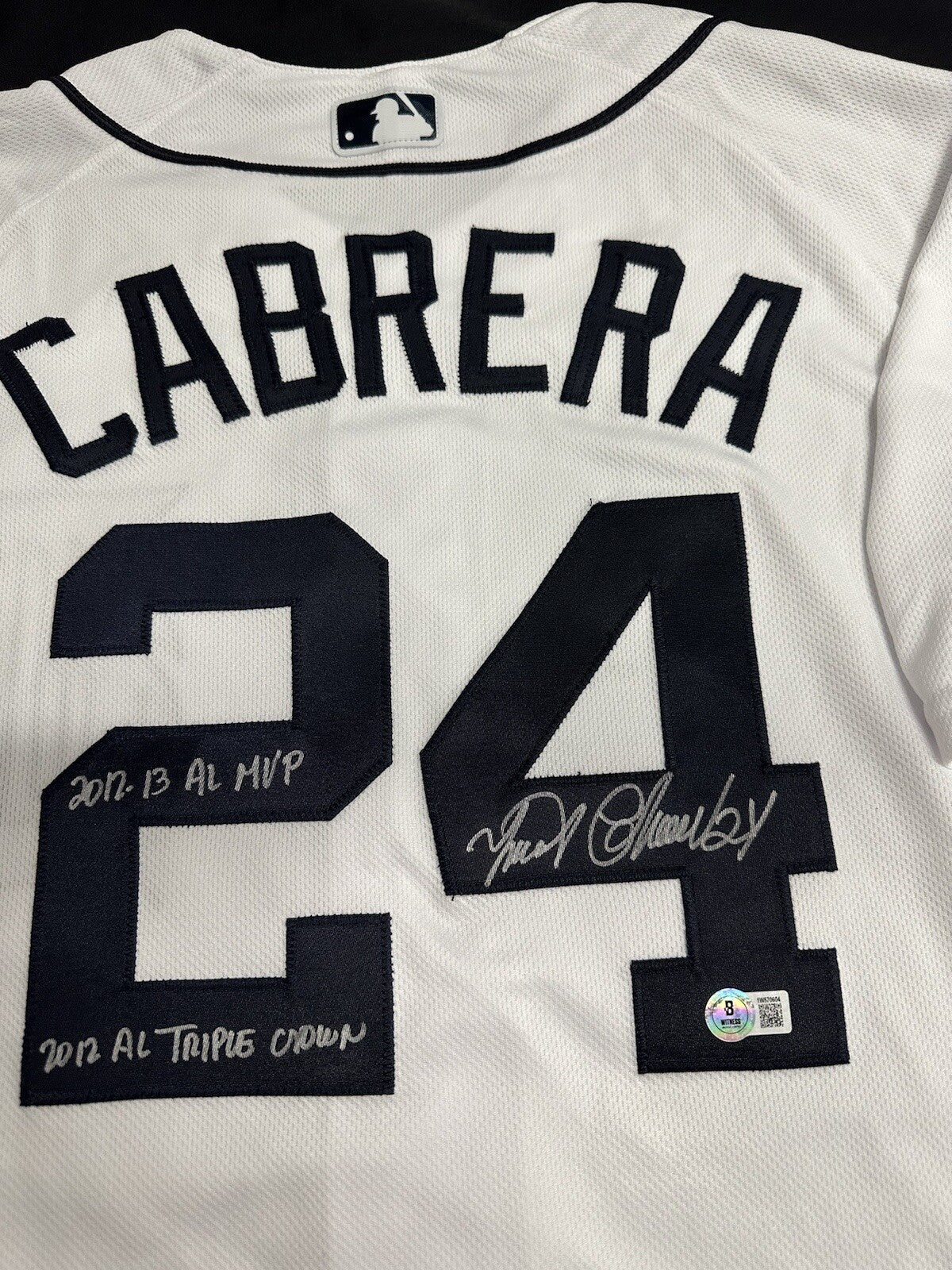 Miguel Cabrera 2012 Triple Crown MVP Signed Authentic Detroit Tigers Jersey BAS