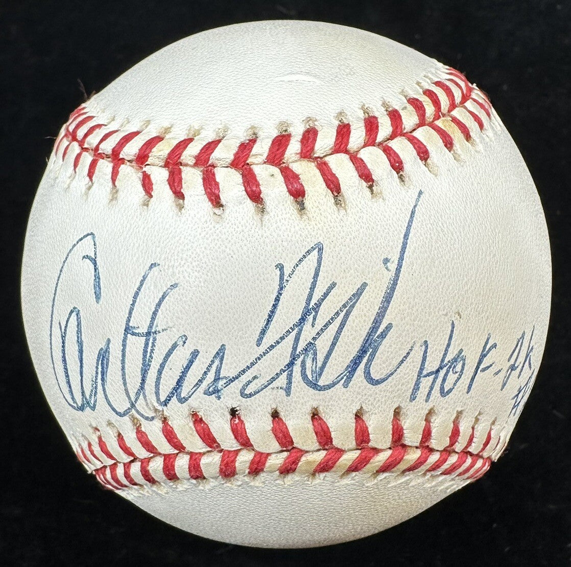 Carlton Fisk HOF 2K #27 Signed Baseball Beckett BAS