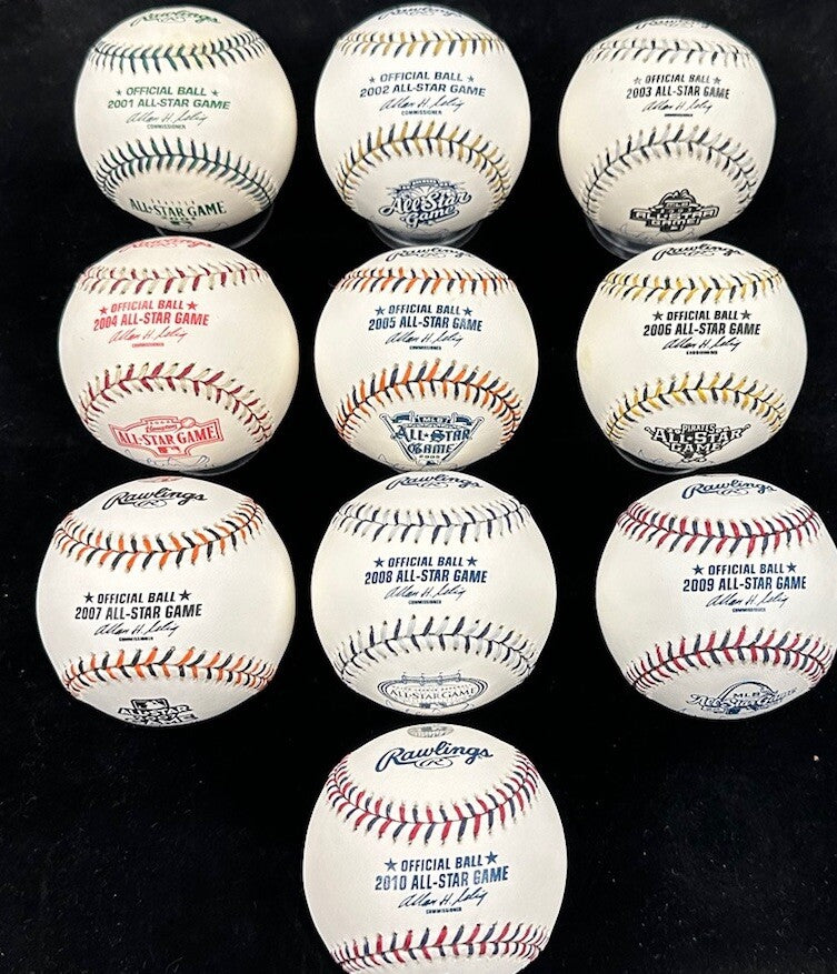 Ichiro Suzuki 2001-2010 Signed All Star Game Baseball Set Ichiro Hologram
