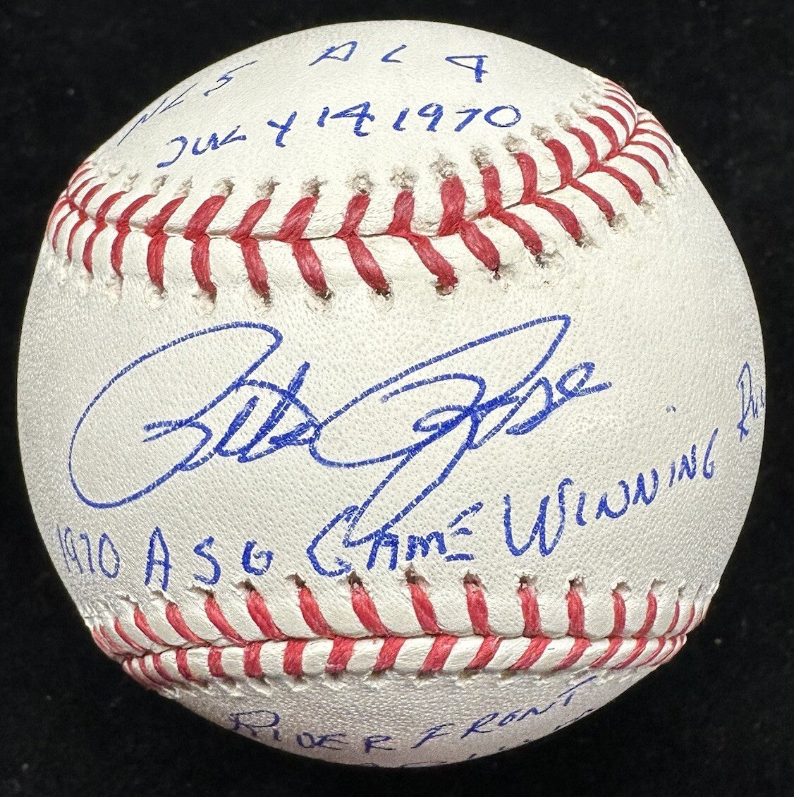 Pete Rose 1970 ASG GW Run Signed Story Stat Baseball JSA