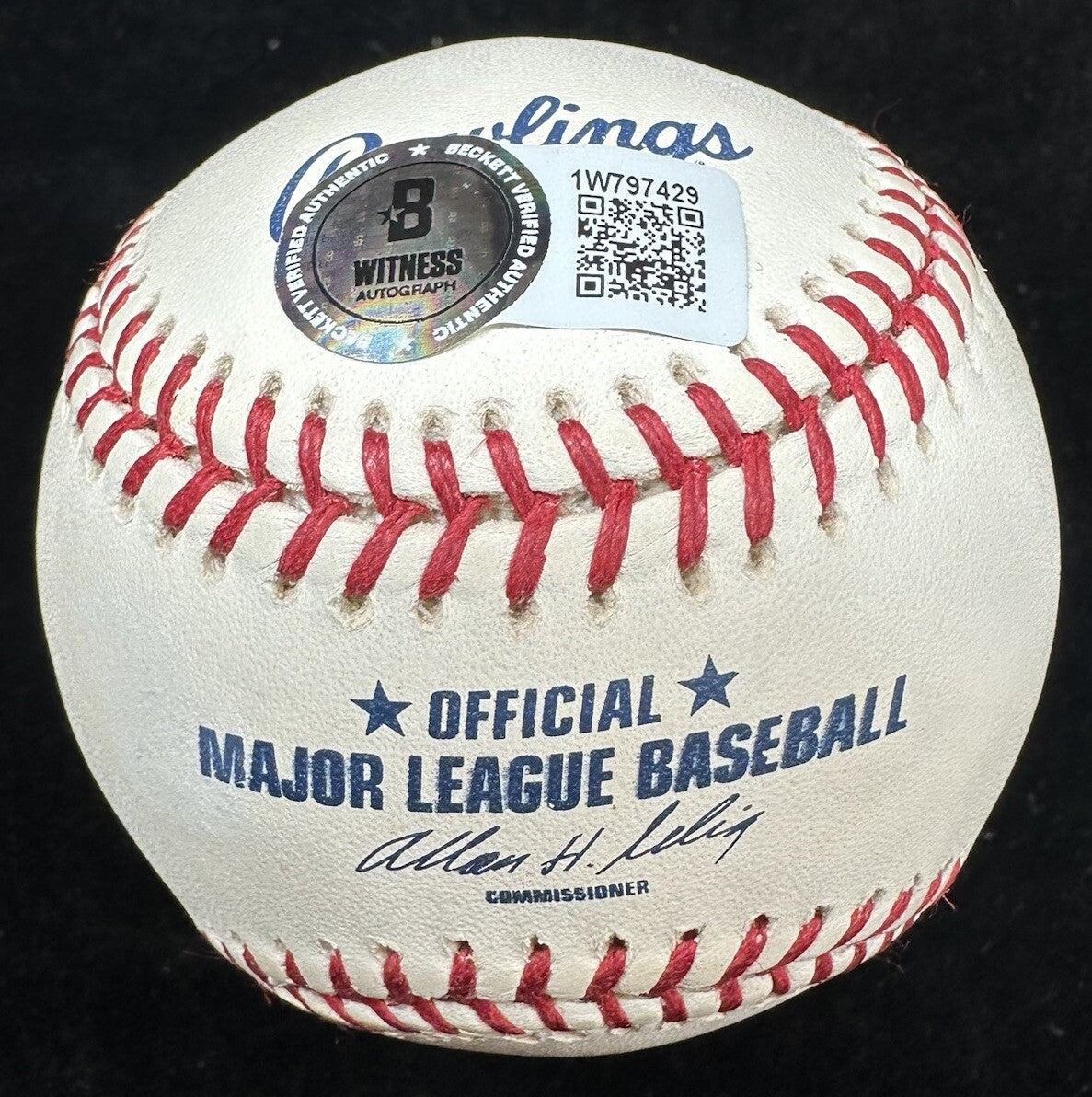 Adam Wainwright Signed 2002 Future’s Game Logo Baseball Beckett Witness Holo