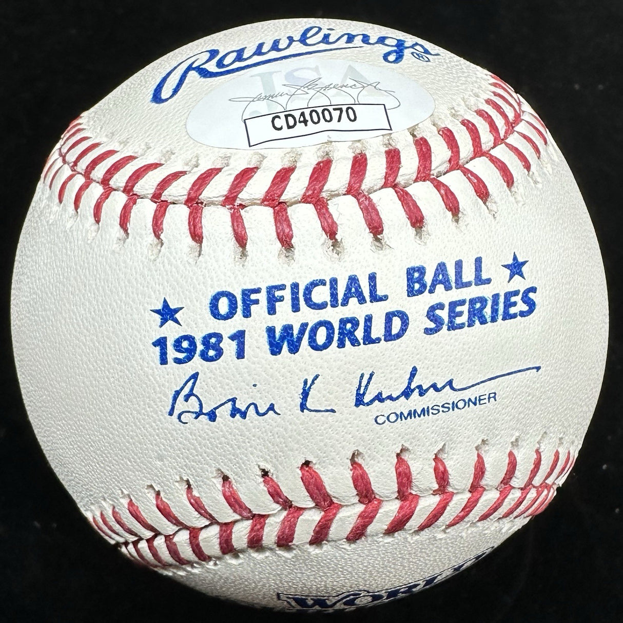 Steve Garvey 1981 WS Champs Signed 81 World Series Logo Baseball JSA
