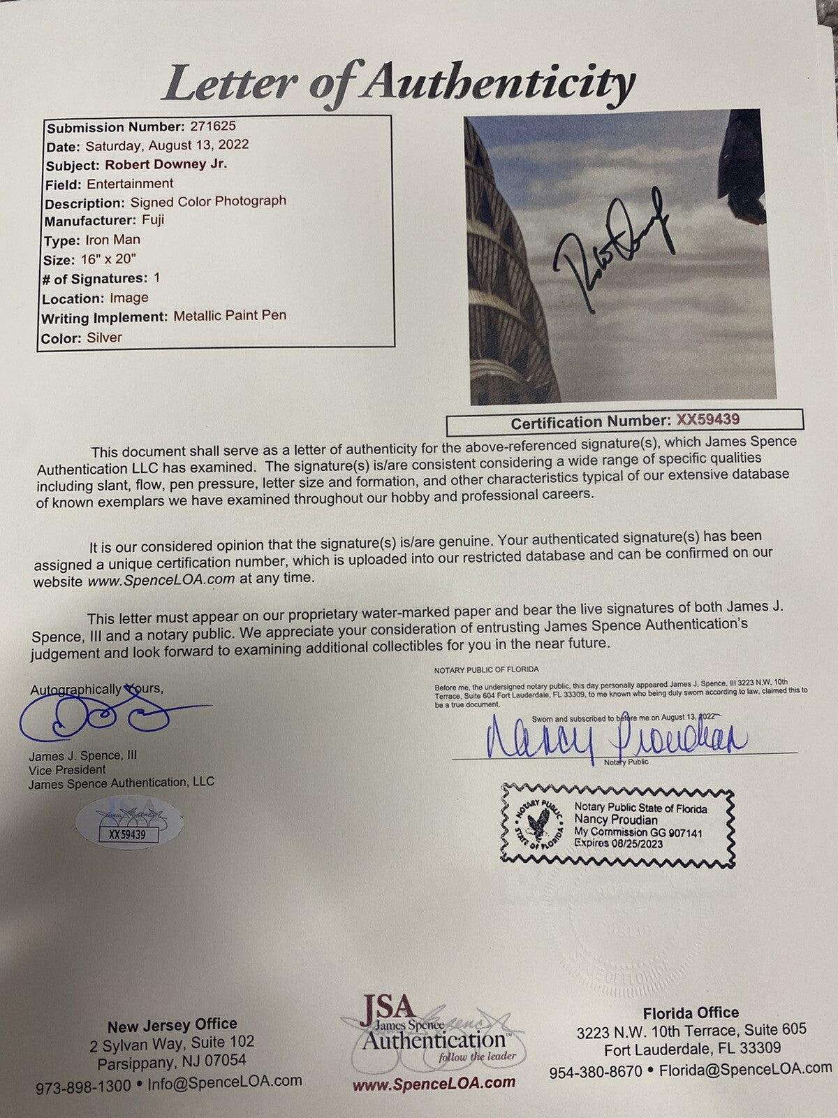 Robert Downey Jr. Signed Iron Man 16x20 The Avengers SWAU JSA LOA Marvel Framed