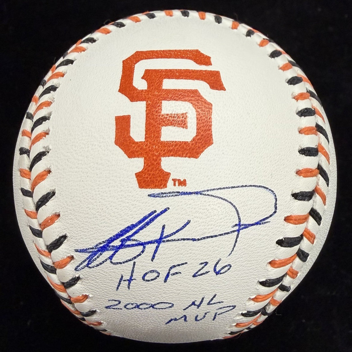 Jeff Kent HOF 26 2000 NL MVP Signed Giants Team Stitch Logo Baseball Tristar