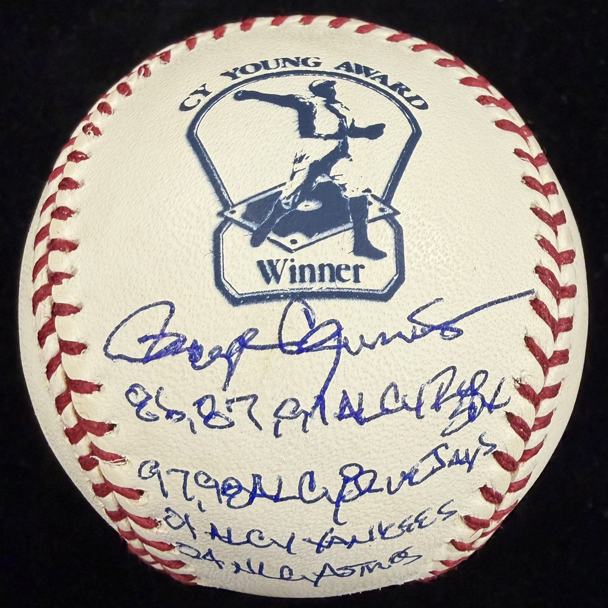 Roger Clemens 7x Cy Young Signed CY Logo Stat Baseball TRISTAR