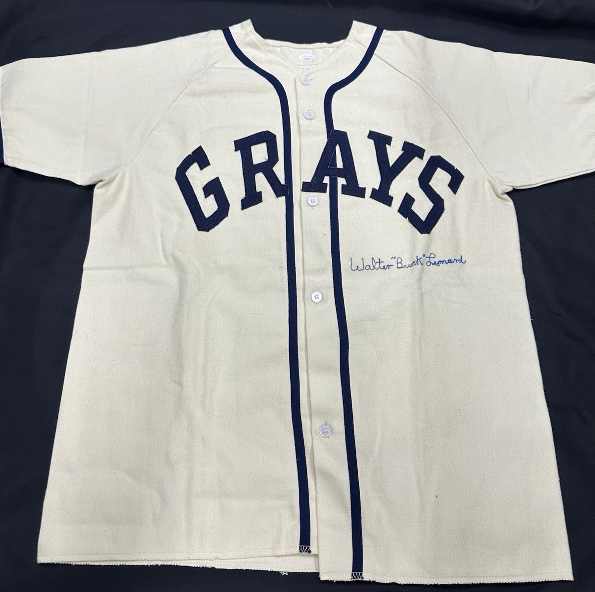 Walter Buck Leonard Signed Homestead Grays Jersey JSA