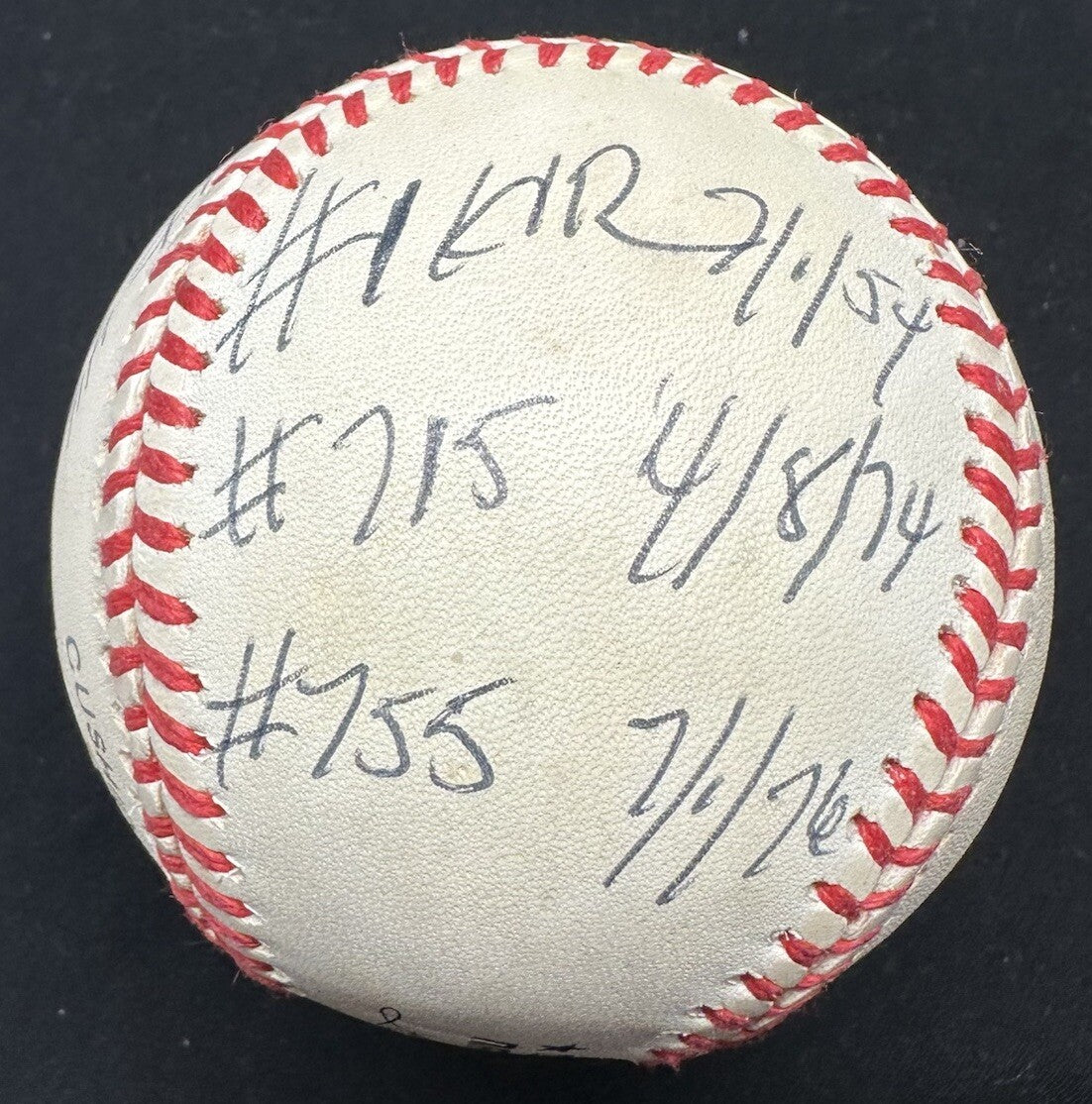 Hank Aaron HOF Home Runs Hits Signed Stat Baseball JSA LOA