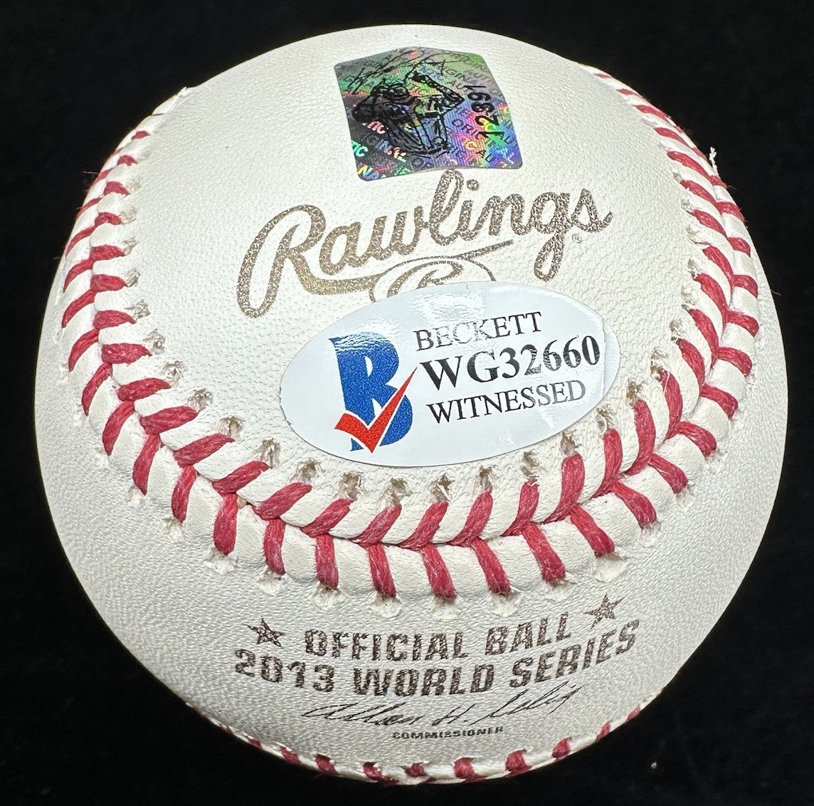 David Ortiz 2013 WS MVP Signed World Series Logo Baseball Beckett Witness Holo