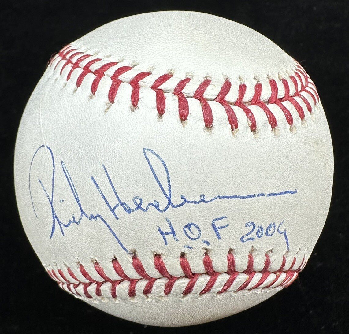 Rickey Henderson HOF 2009 Signed Baseball JSA