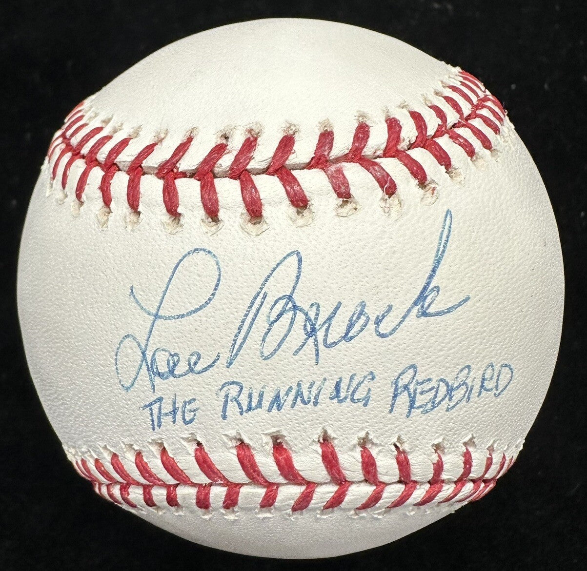 Lou Brock The Running Redbird Nickname Signed Baseball PSA/DNA