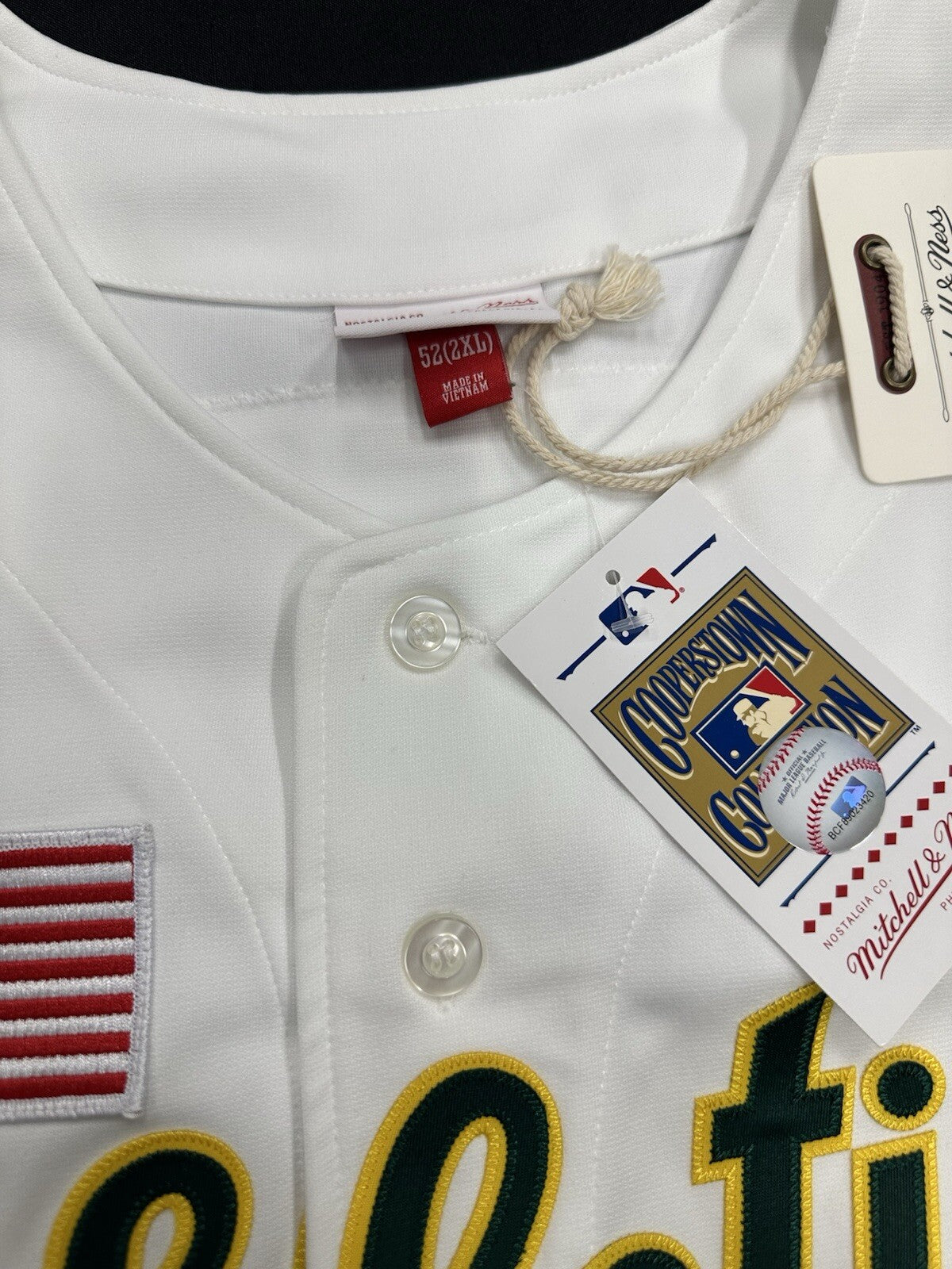 Rickey Henderson HOF MVP Signed Athletics Stat Mitchell Ness Jersey Tristar PSA