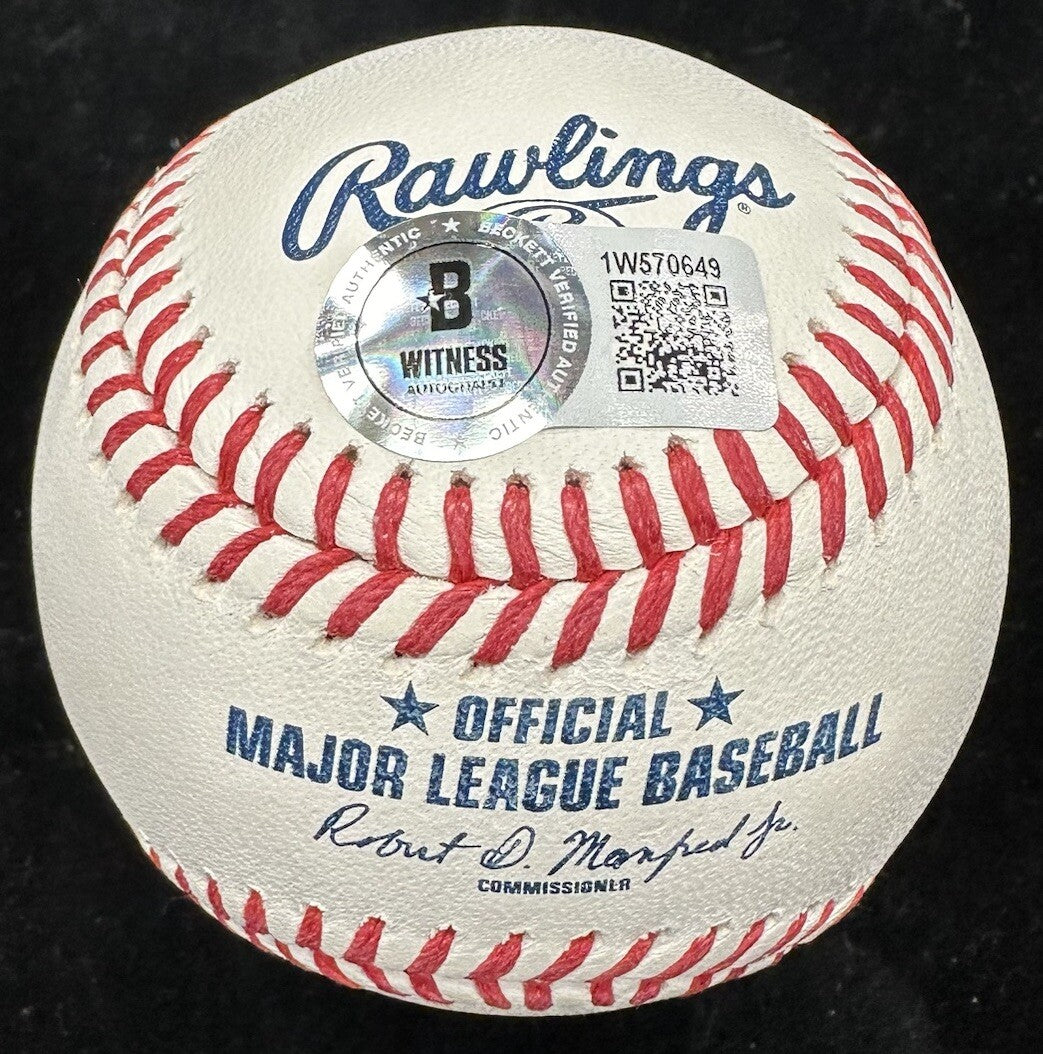 Miguel Cabrera 2003 WS Champs Signed Marlins 30th Anniversary Logo Baseball BAS