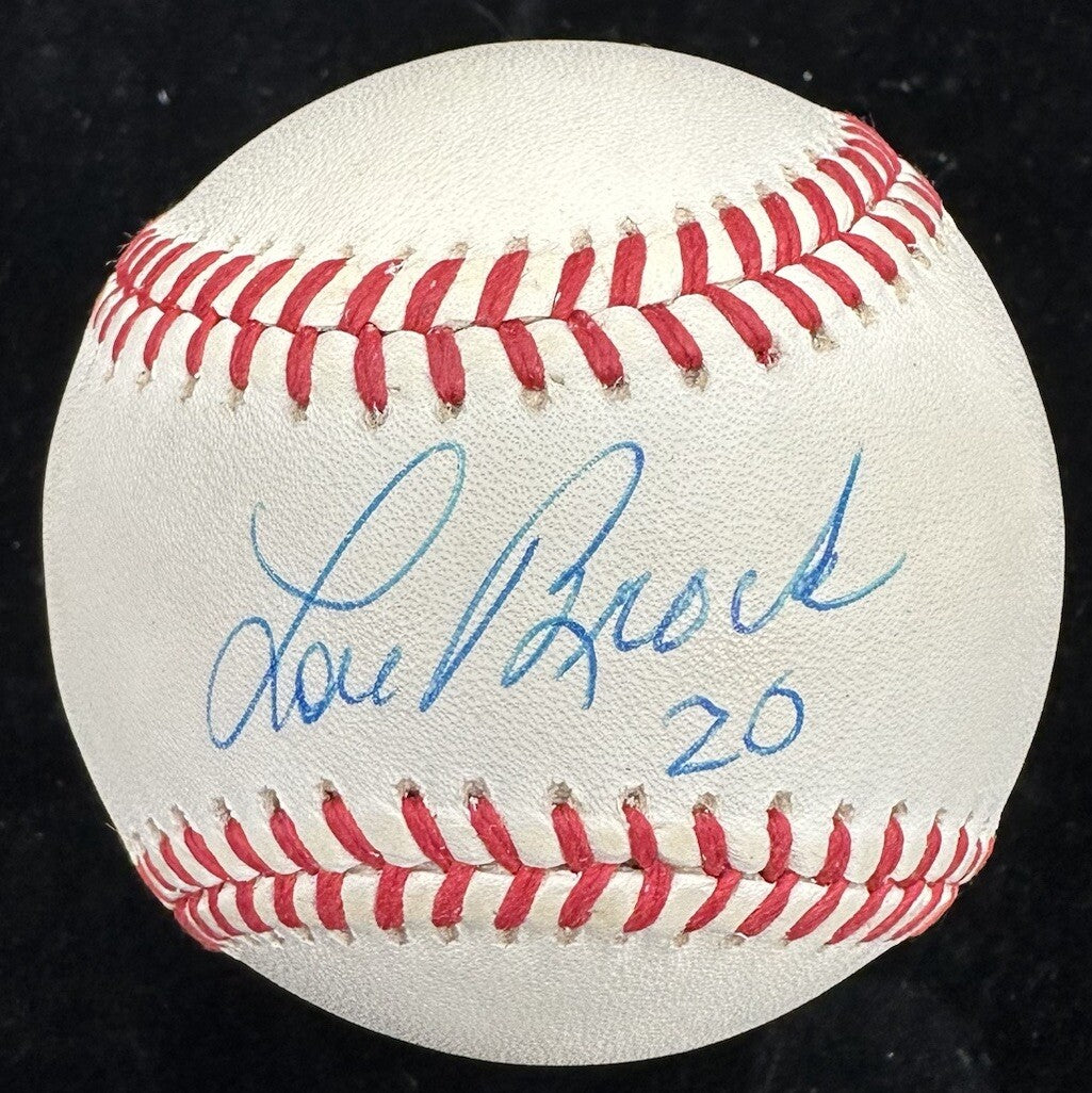 Lou Brock #20 Signed Baseball JSA