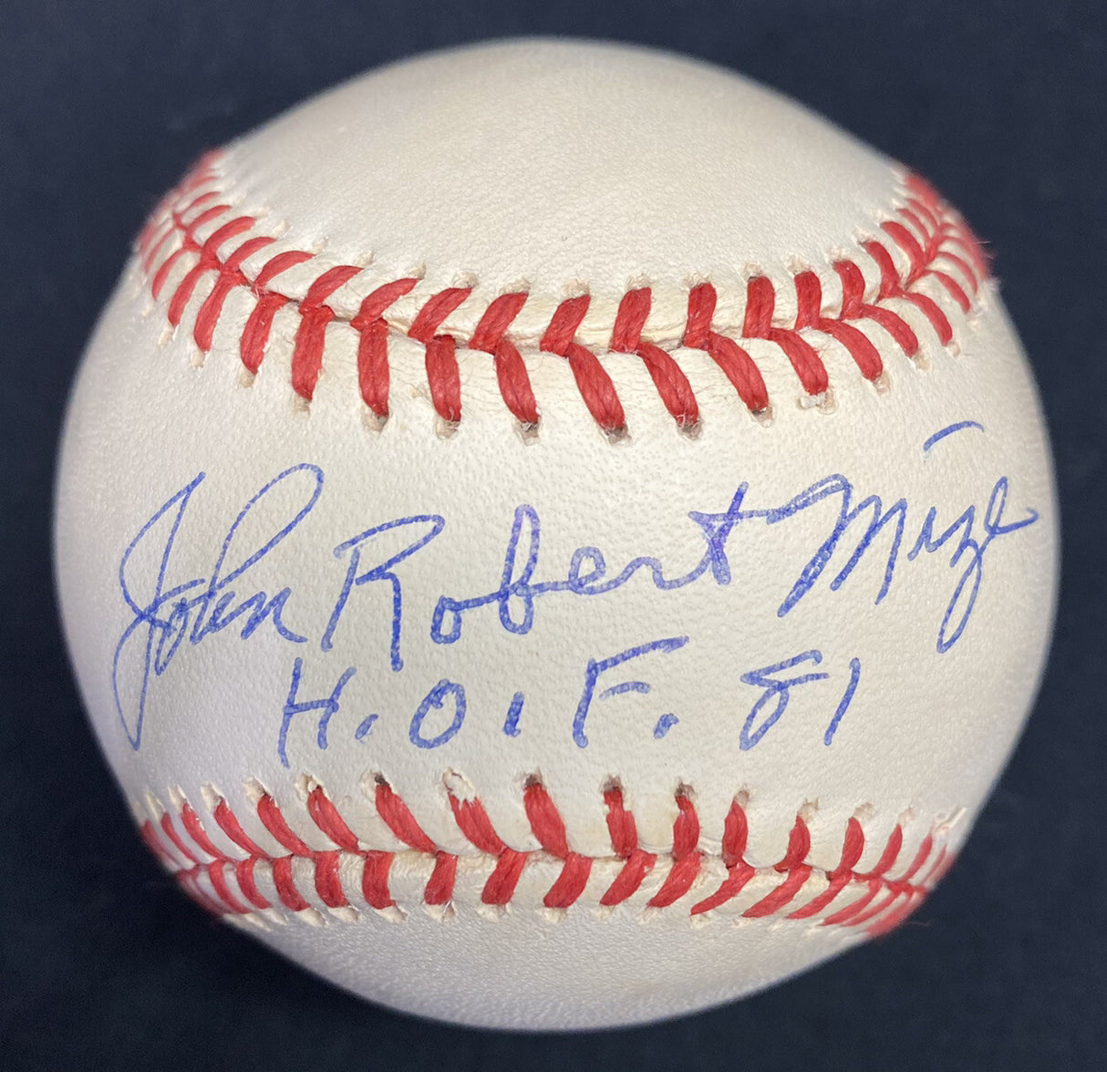 John Robert Johnny Mize Full Name HOF 1981 Signed Baseball JSA LOA