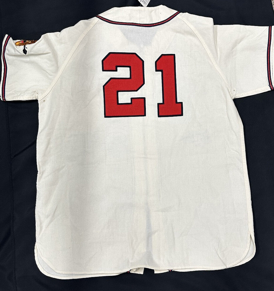 Warren Spahn HOF 73 363 Wins Signed Authentic Braves Mitchell Ness Jersey JSA
