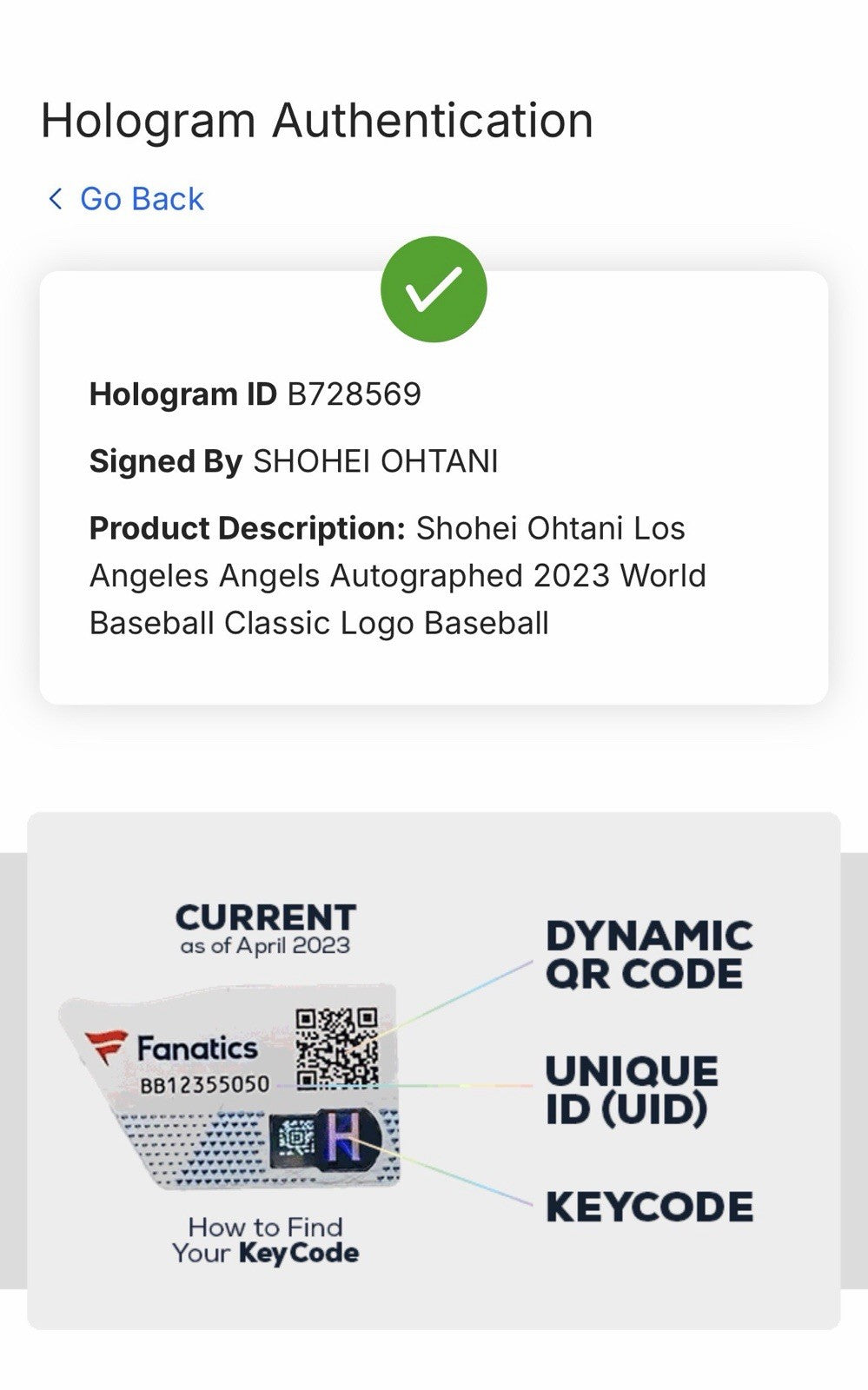 Shohei Ohtani Mike Trout Dual Signed 2023 WBC Logo Baseball MLB Holo Fanatics