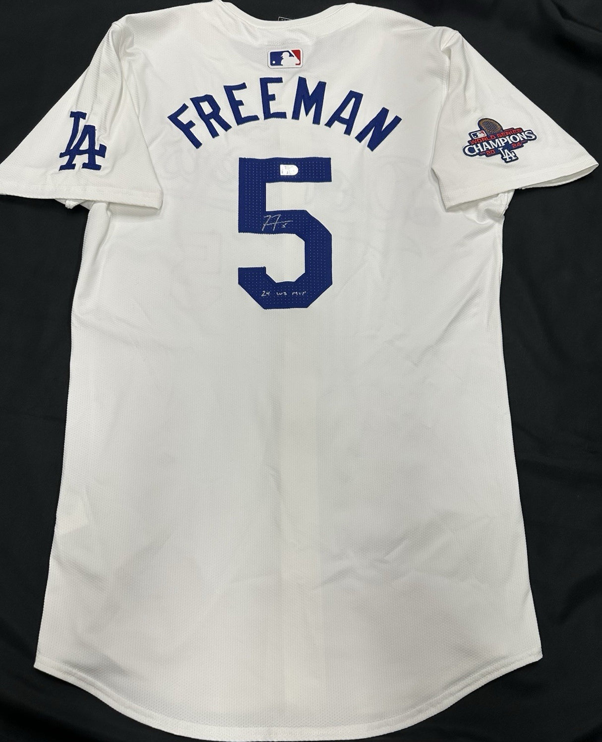 Freddie Freeman 24 WS MVP Signed Authentic Dodgers Nike Jersey MLB Holo