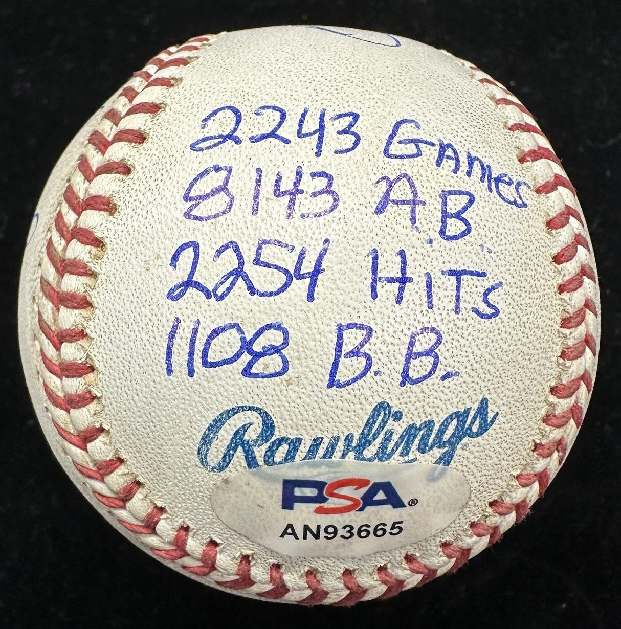 Ron Santo HOF 2011 Signed Stat Baseball PSA/DNA Holo Only