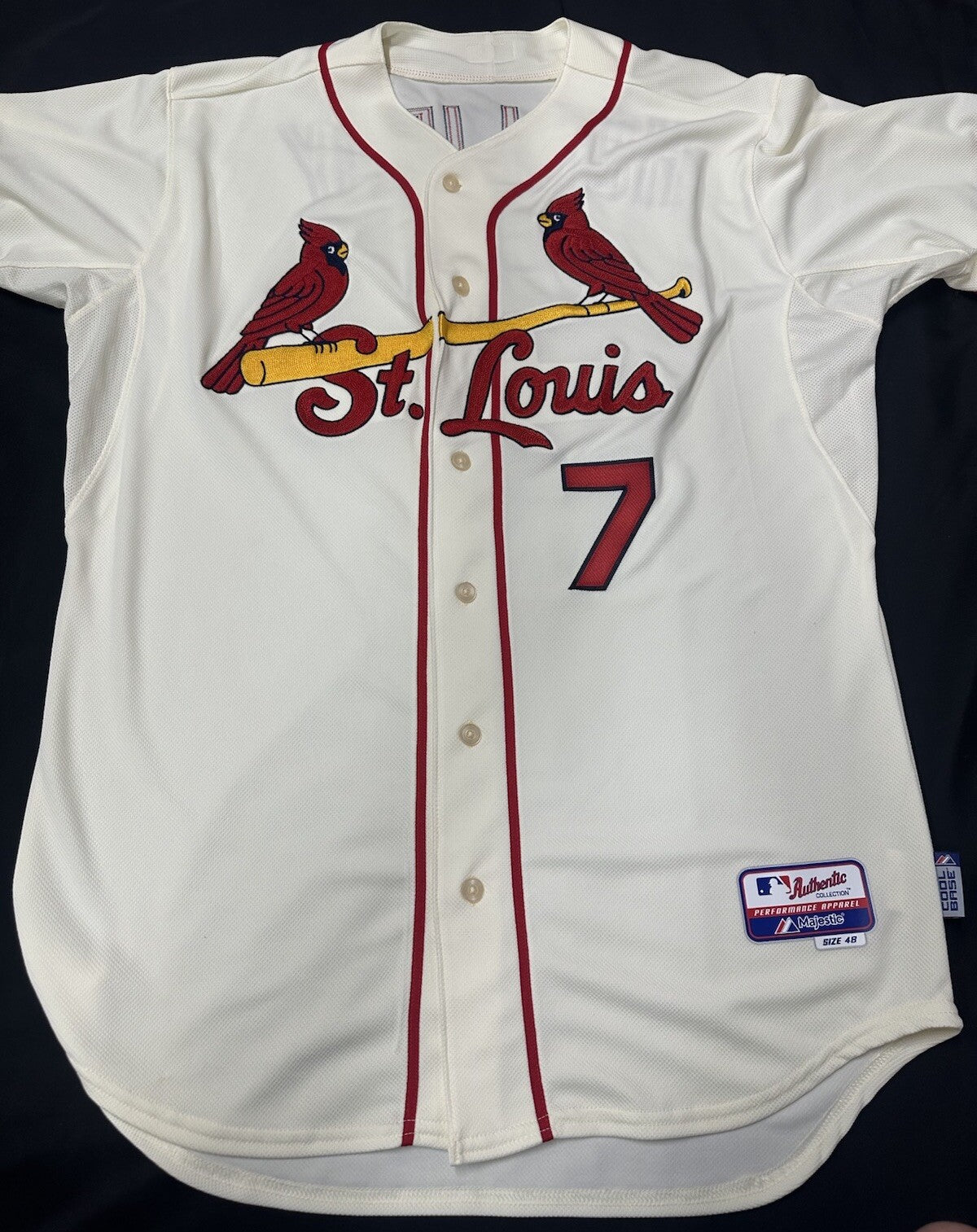 Matt Holliday Authentic Cardinals Majestic Home Alternate Jersey Unsigned
