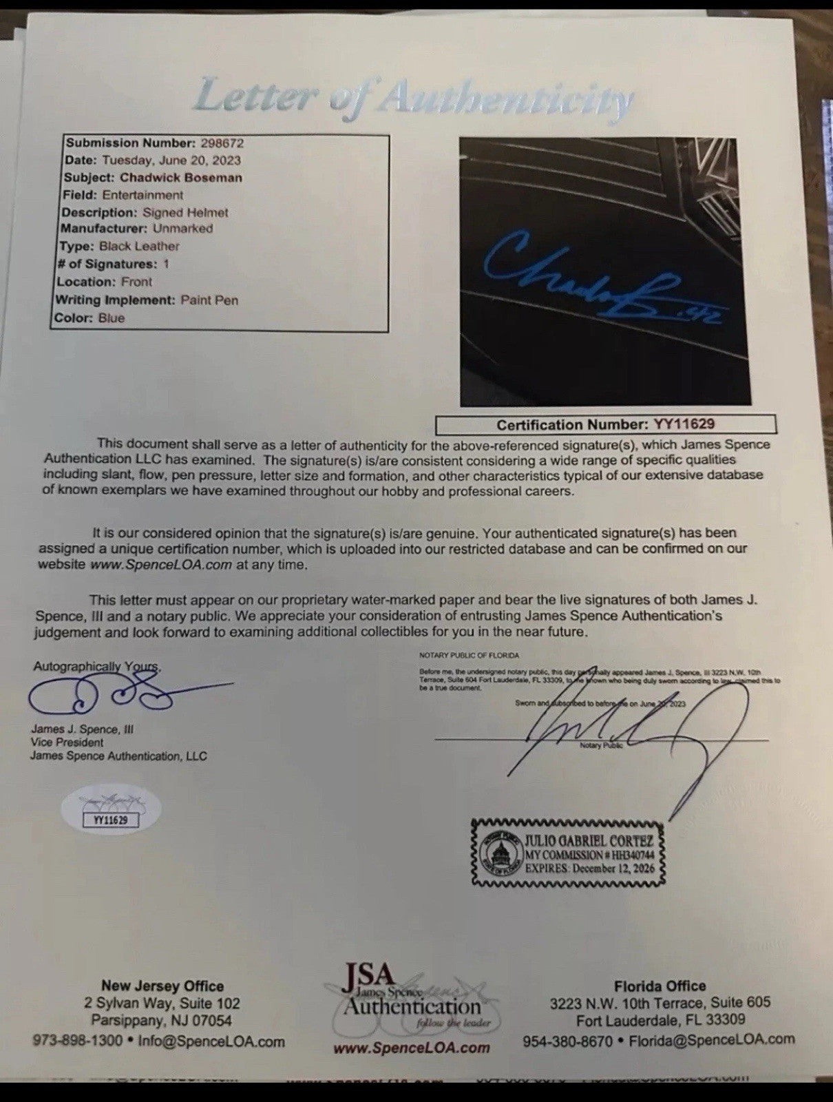 Chadwick Boseman Signed Black Panther Marvel Legends Helmet JSA LOA