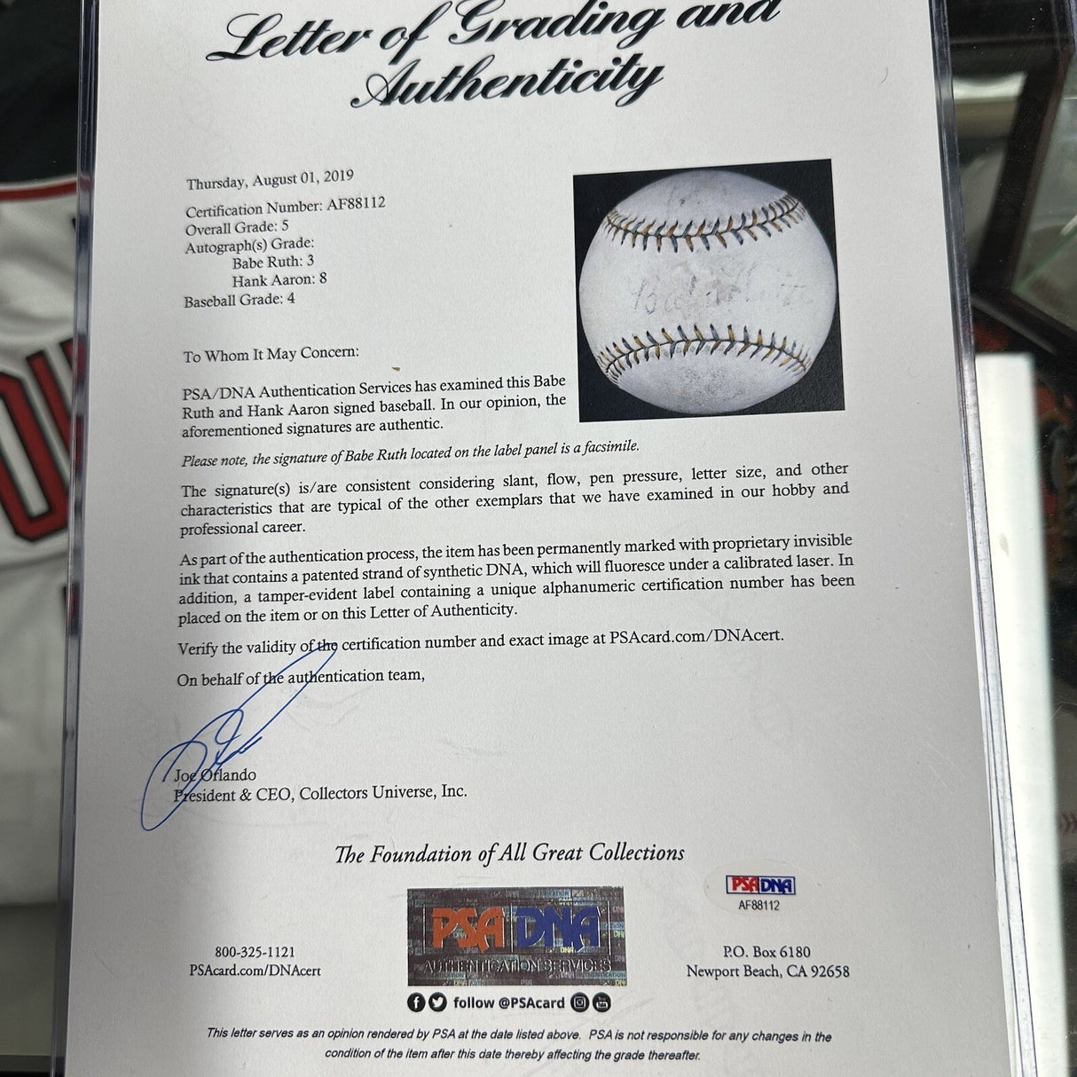 Babe Ruth & Hank Aaron Dual Signed Spalding Ruth HR Special Baseball PSA/DNA LOA