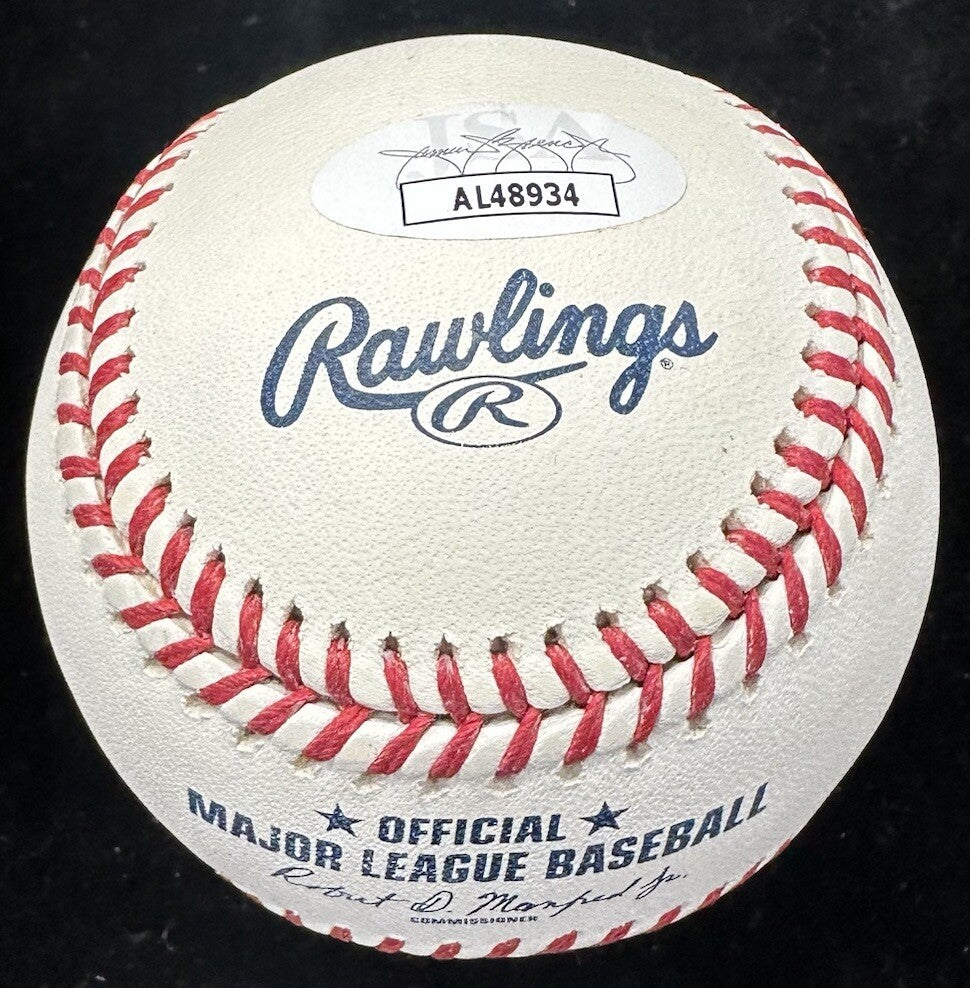 Rickey Henderson 93 WSC Signed Blue Jays 40th Anniversary Logo Baseball JSA