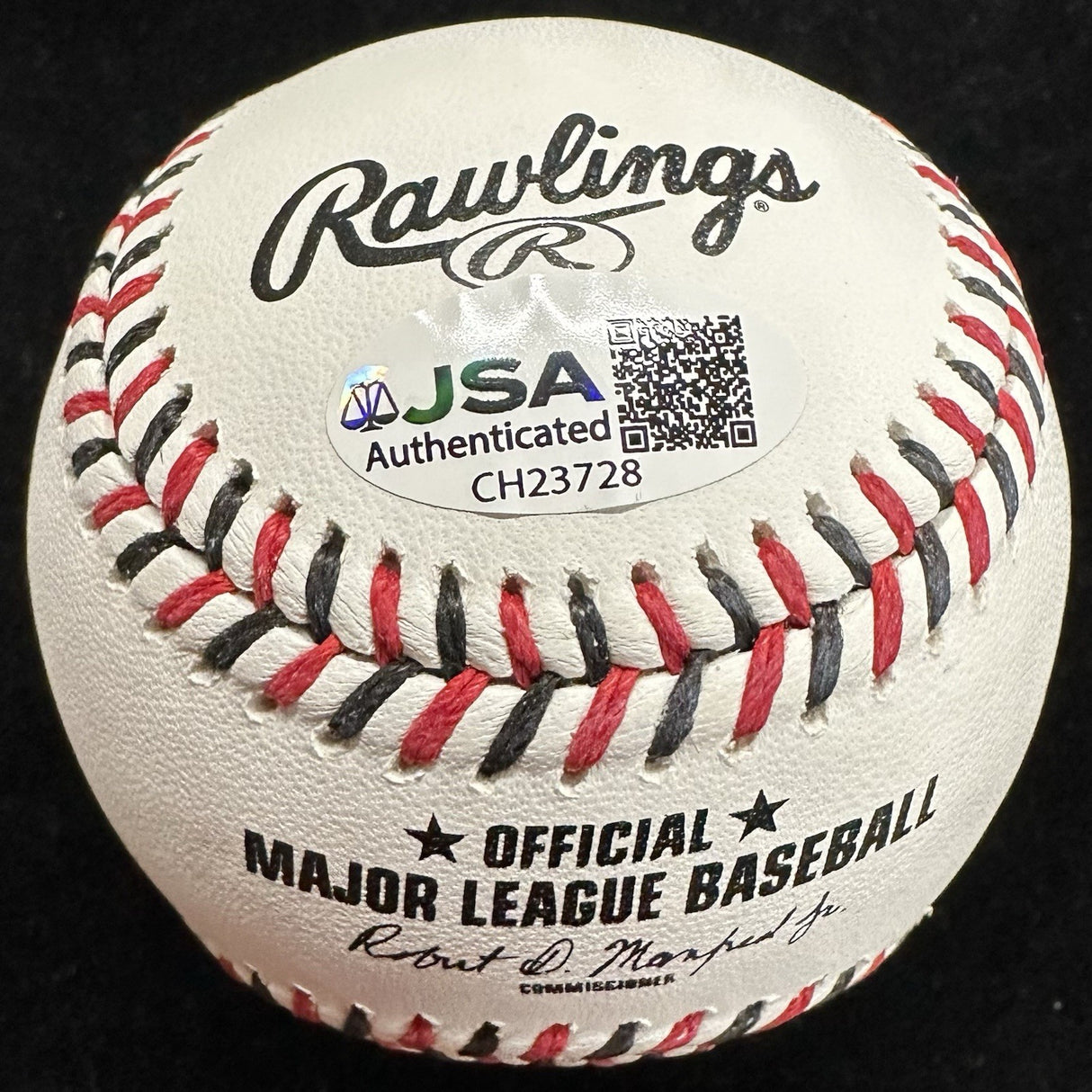 Johnny Bench HOF 89 Signed Reds Team Stitched Logo Baseball JSA