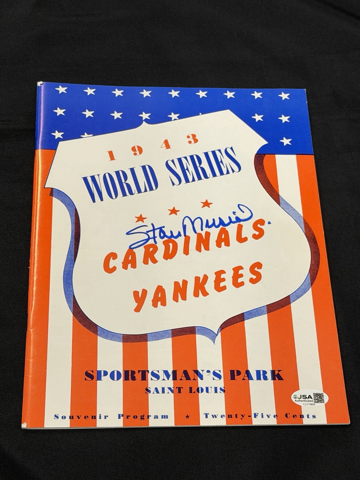 Stan Musial Signed Replica 1943 World Series Program JSA