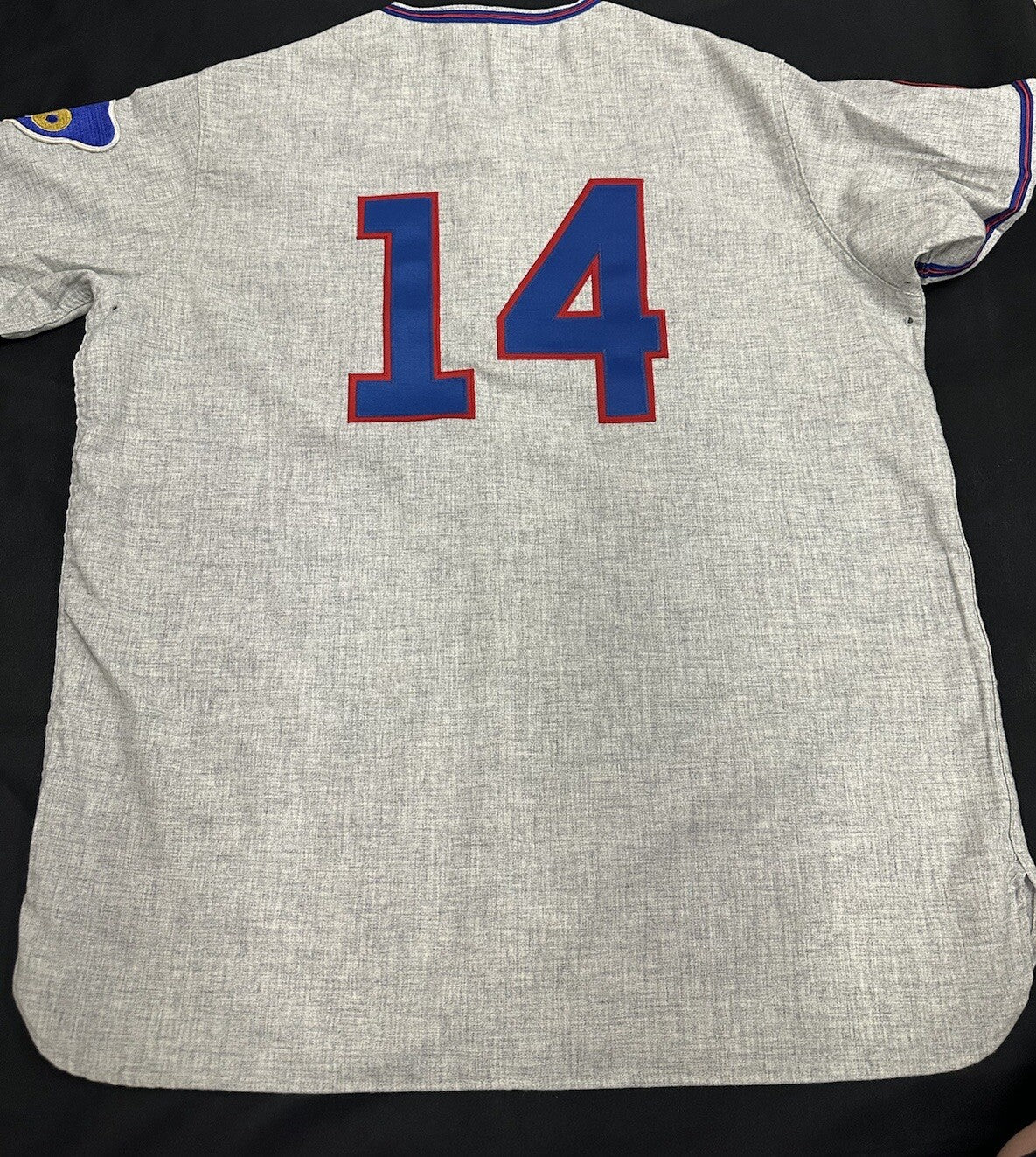 Ernie Banks Signed Authentic Chicago Cubs Mitchell Ness Jersey JSA LOA