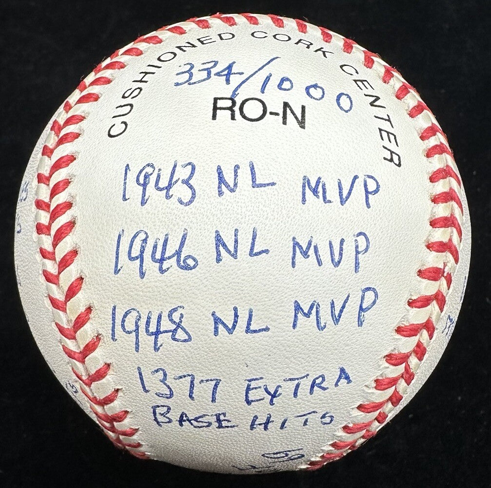 Stan Musial HOF MVP Signed RJ Stat Baseball Reggie Jackson Hologram