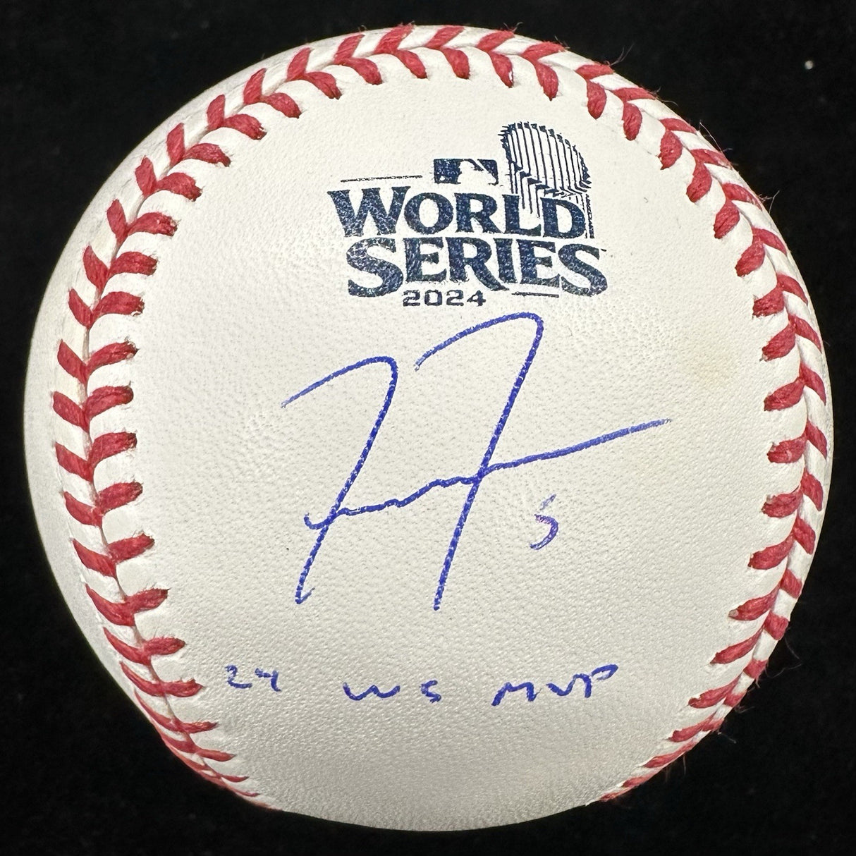 Freddie Freeman 24 WS MVP Signed 2024 World Series Logo Baseball MLB Holo