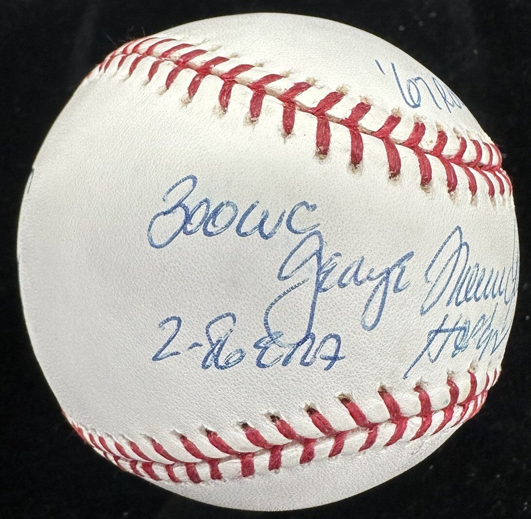 George Thomas Seaver HOF 92 CY Signed Stat Baseball Steiner Sports Hologram