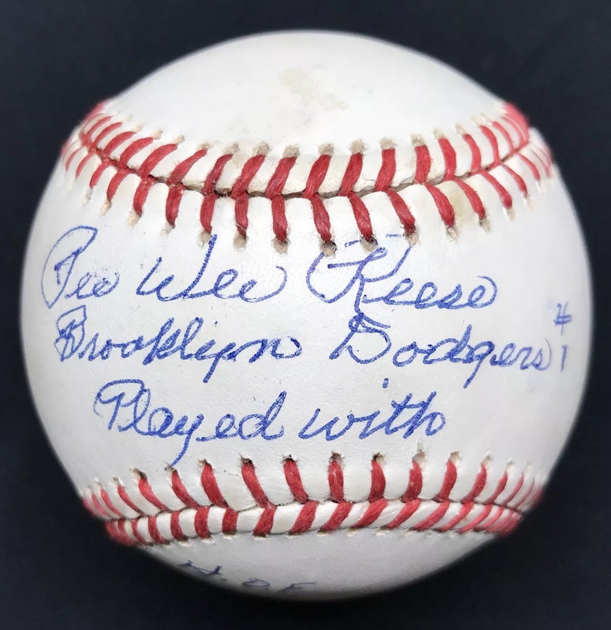 Pee Wee Reese HOF Teammates Signed Baseball Robinson Snider Campenalla PSA/DNA