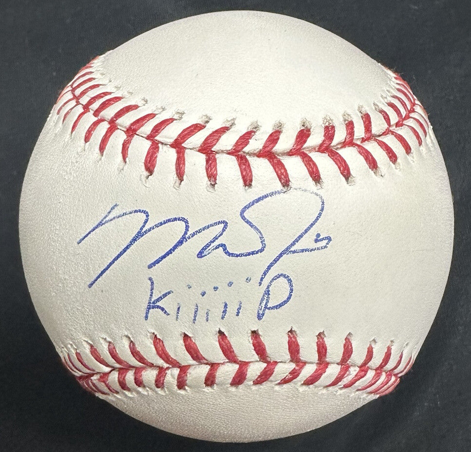 Mike Trout Kiiiiid Signed Baseball MLB Holo