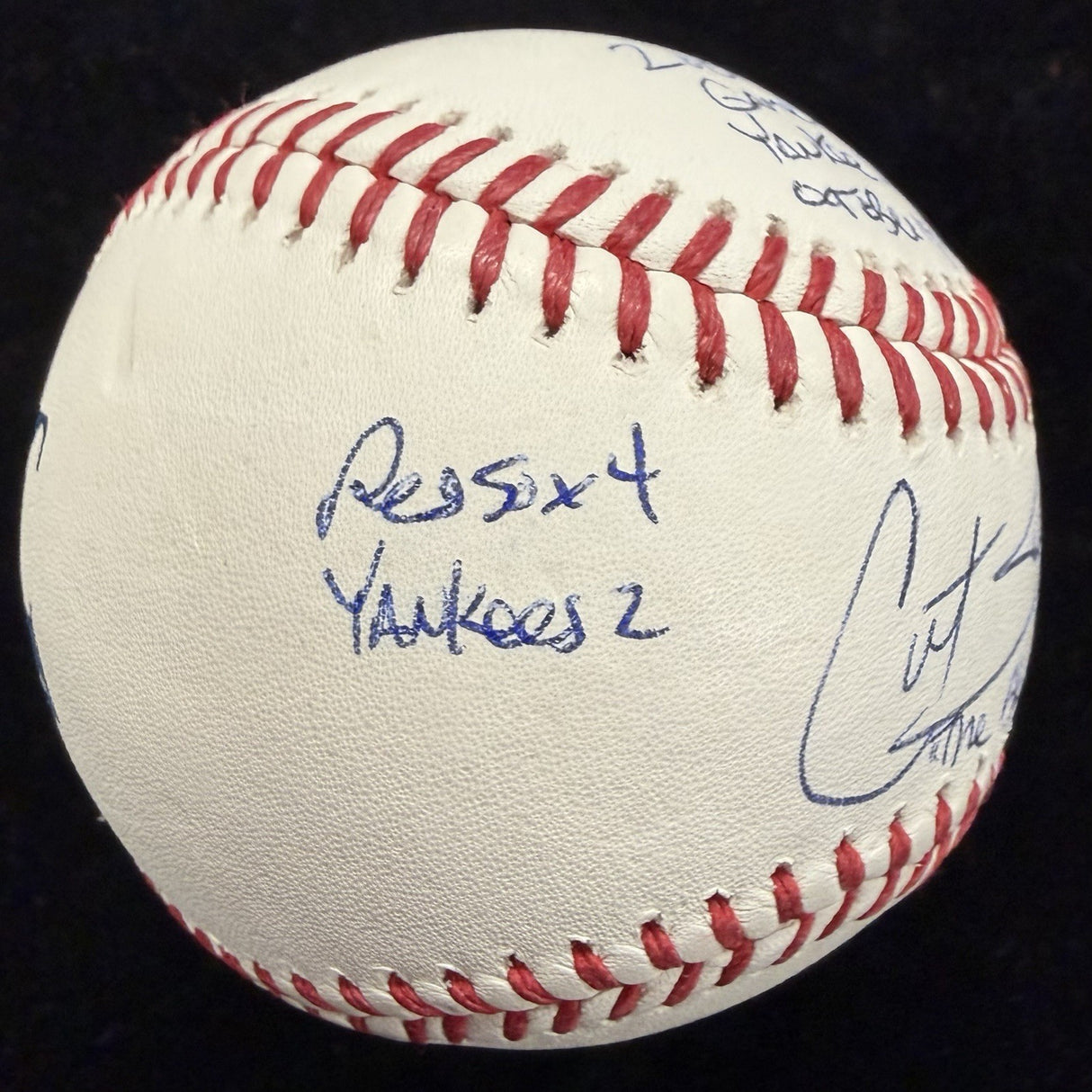 Curt Schilling The Bloody Sock Game Signed Stat Baseball JSA LOA