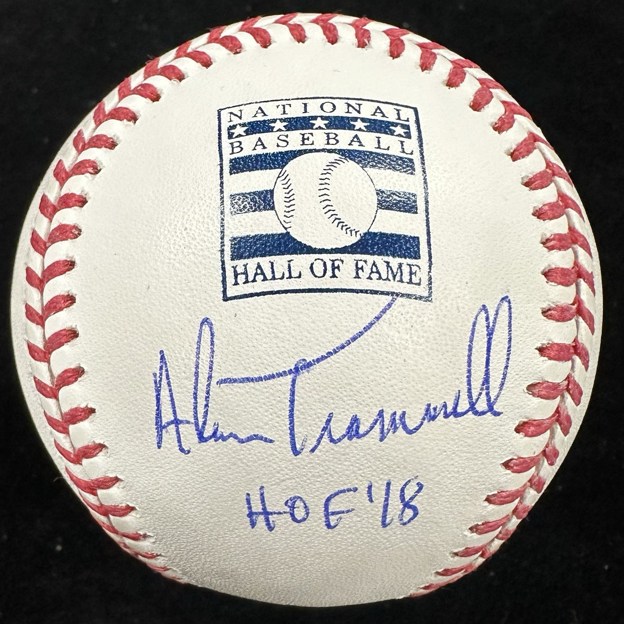 Alan Trammell HOF 18 Signed Hall Of Fame Logo Baseball JSA Witness Hologram