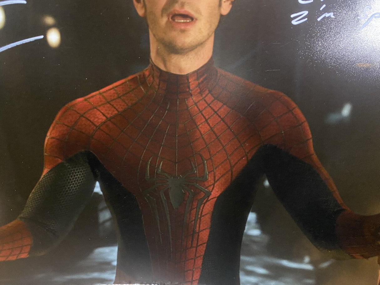 Andrew Garfield Signed Spider-Man 16x24 Photo With Quote Beckett Witness BAS MCU