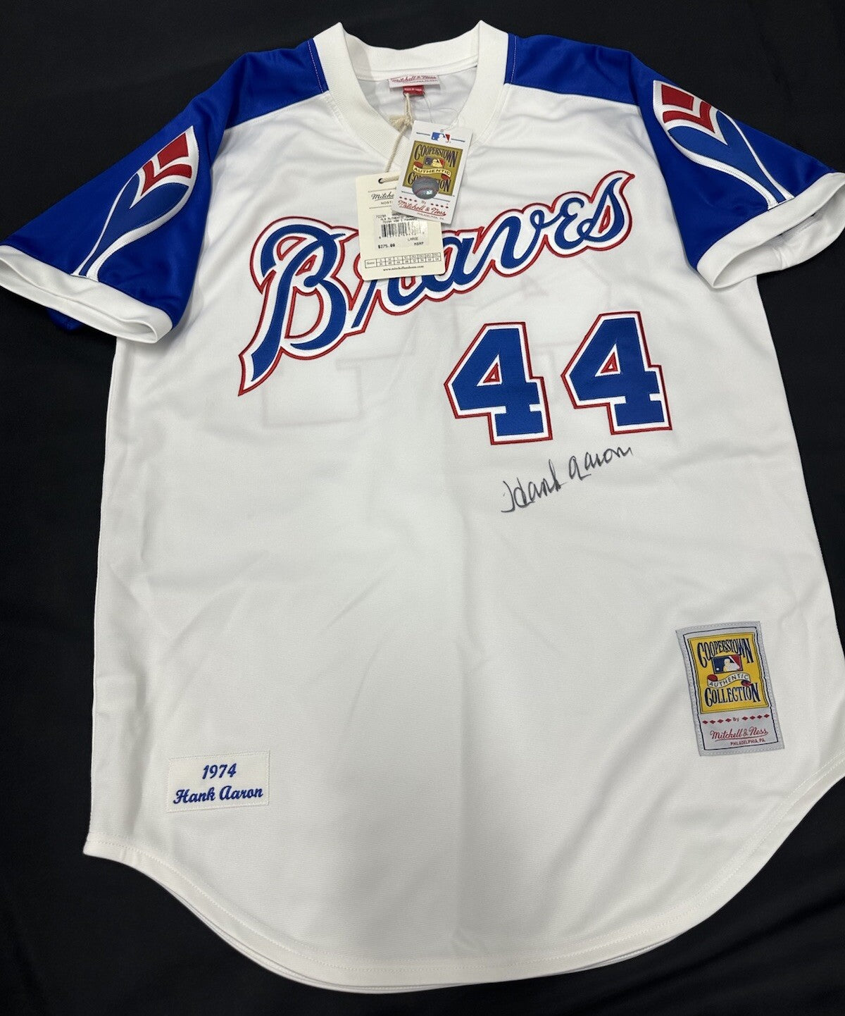 Hank Aaron Signed Authentic Atlanta Braves Mitchell Ness Jersey PSA/DNA LOA